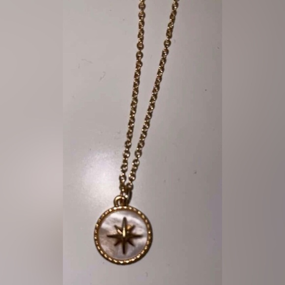 Mother of Pearl Star- White Iridescent Shell Ishtar Starburst Stainless Necklace - Picture 13 of 17